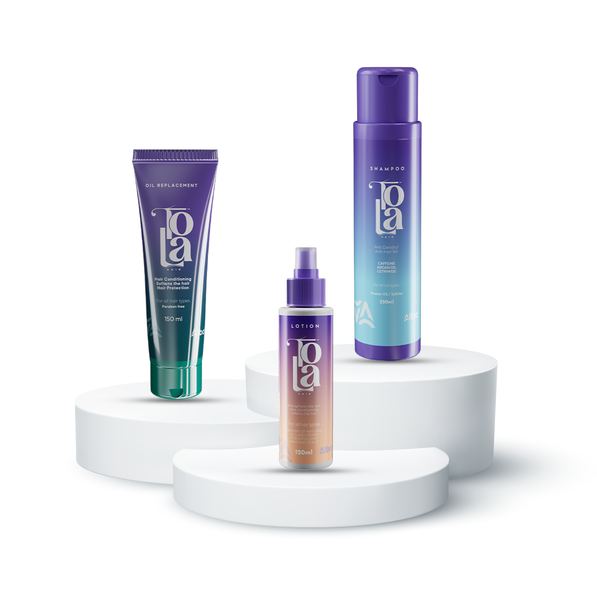 Tola Routine, 150 ml Oil Replacement+ Toa Hair Shampoo, 250 ml + Tola Lotion, 120 ml