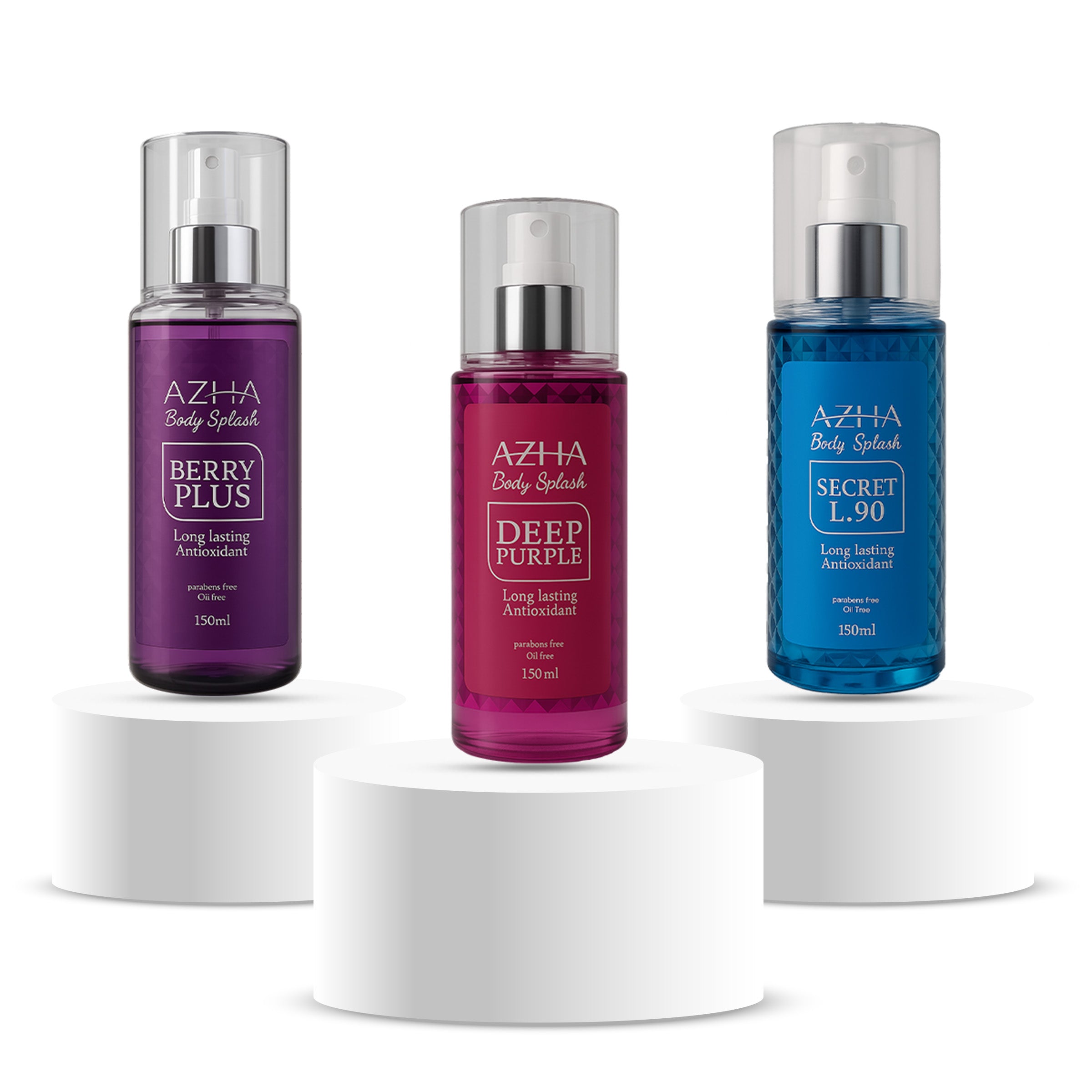 Azha body splash secret +  perry plus +  deep purple