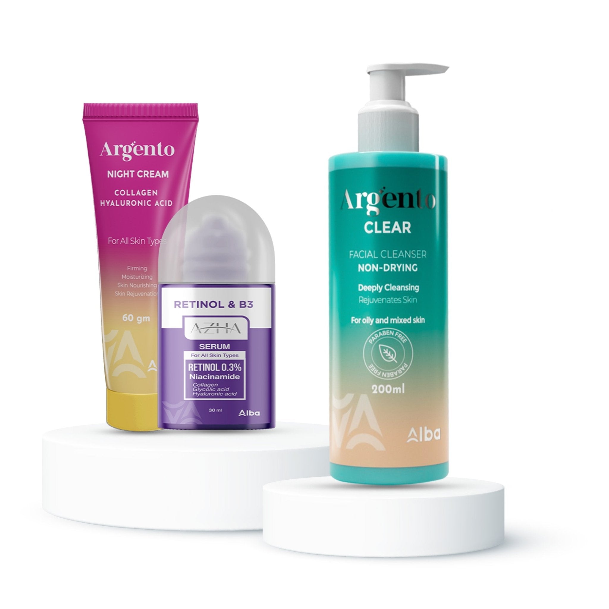Offer Argento clear + Retinol Serum + Night Cream - Alba Pharma