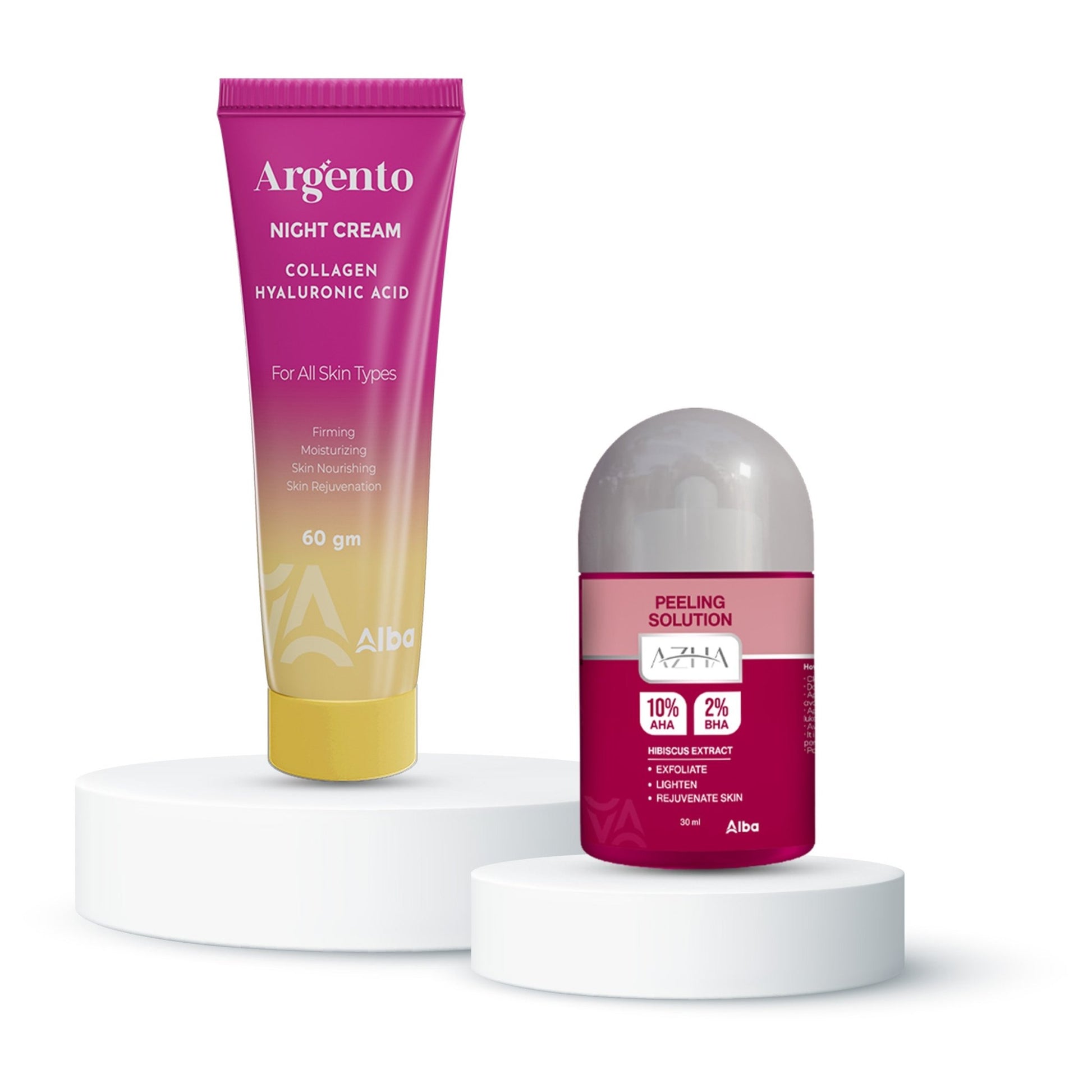 Offer Argento Night Cream + Azha Peeling Solution - Alba Pharma
