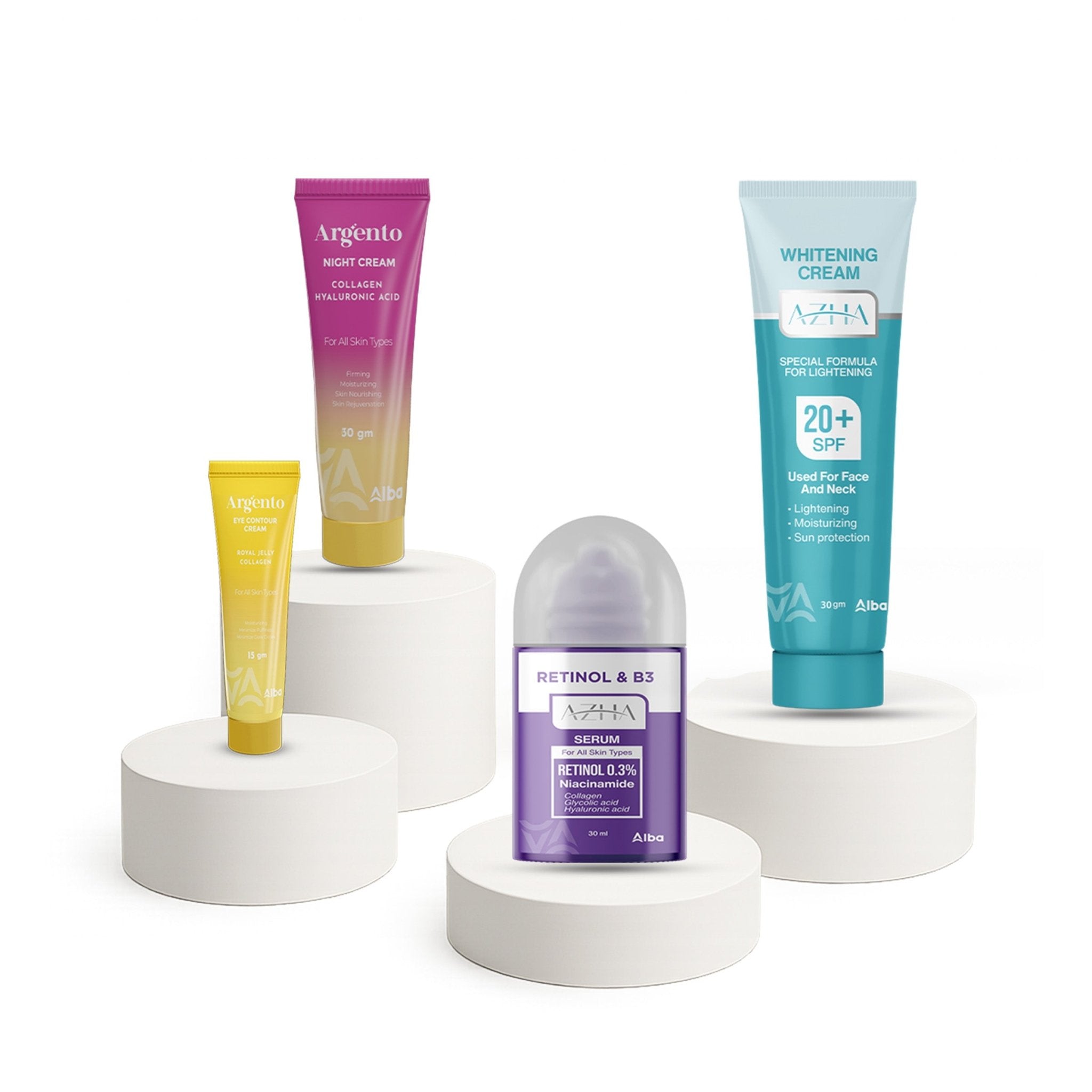 offer- Retinol 30ml + Night 30gm + Eye 15gm + Azha 30gm hm - Alba Pharma