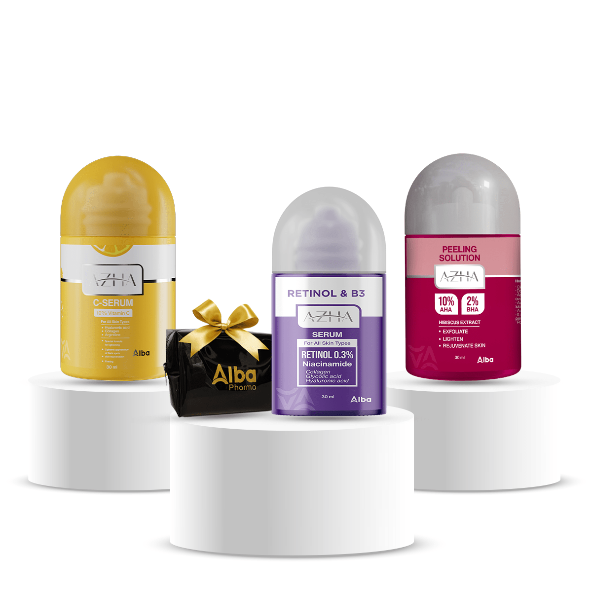 Offer- Retinol Serum + Peeling Solution + Vitamin C Serum - Alba Pharma