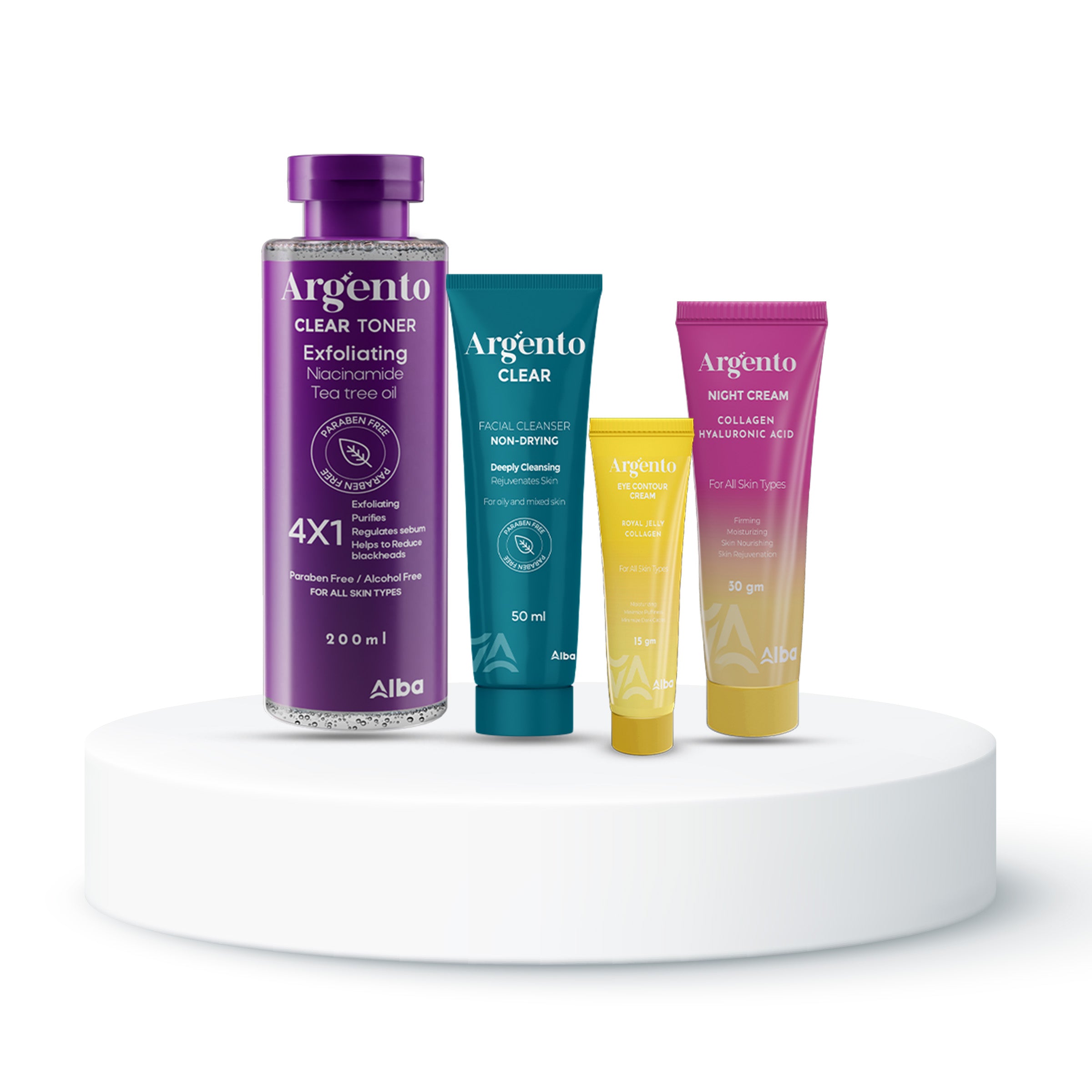 Argento Toner + Clear 50 + Nite Cream 30 ml + Eye Contour 15 ml