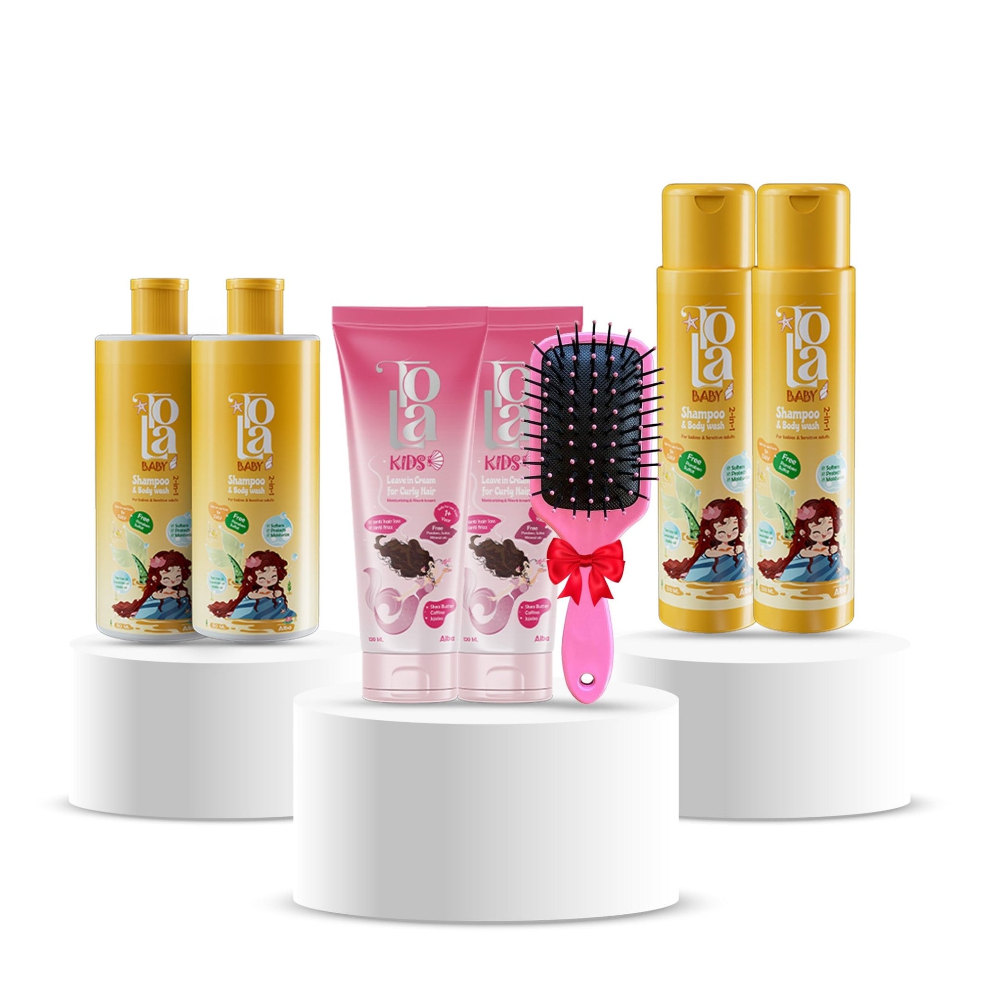 tola 2-shampoo baby +2leave in + 2baby 80 ml+ brush - Alba Pharma