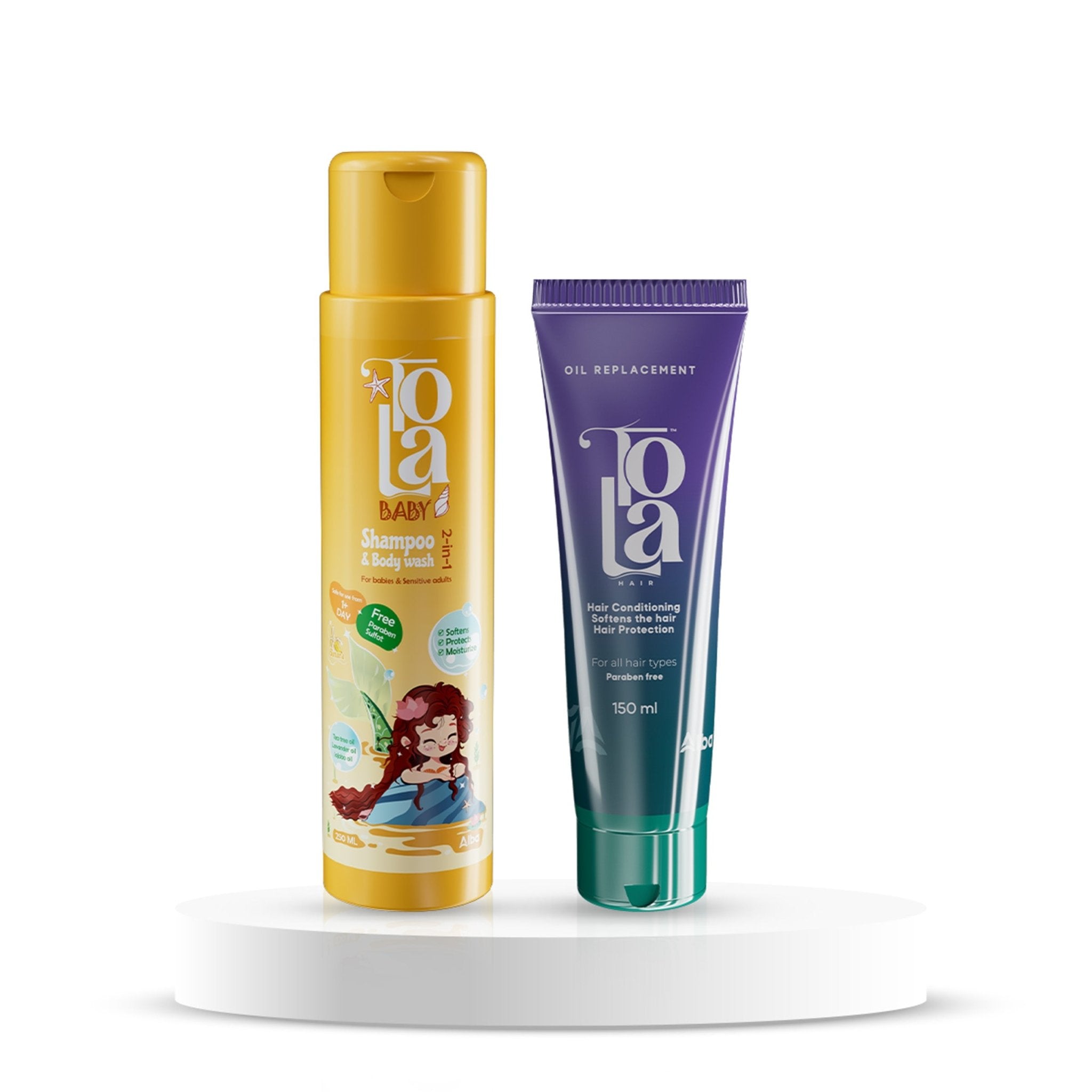 Tola Baby Shampoo-250 ml +Oil Replacement 150 ml - Alba Pharma