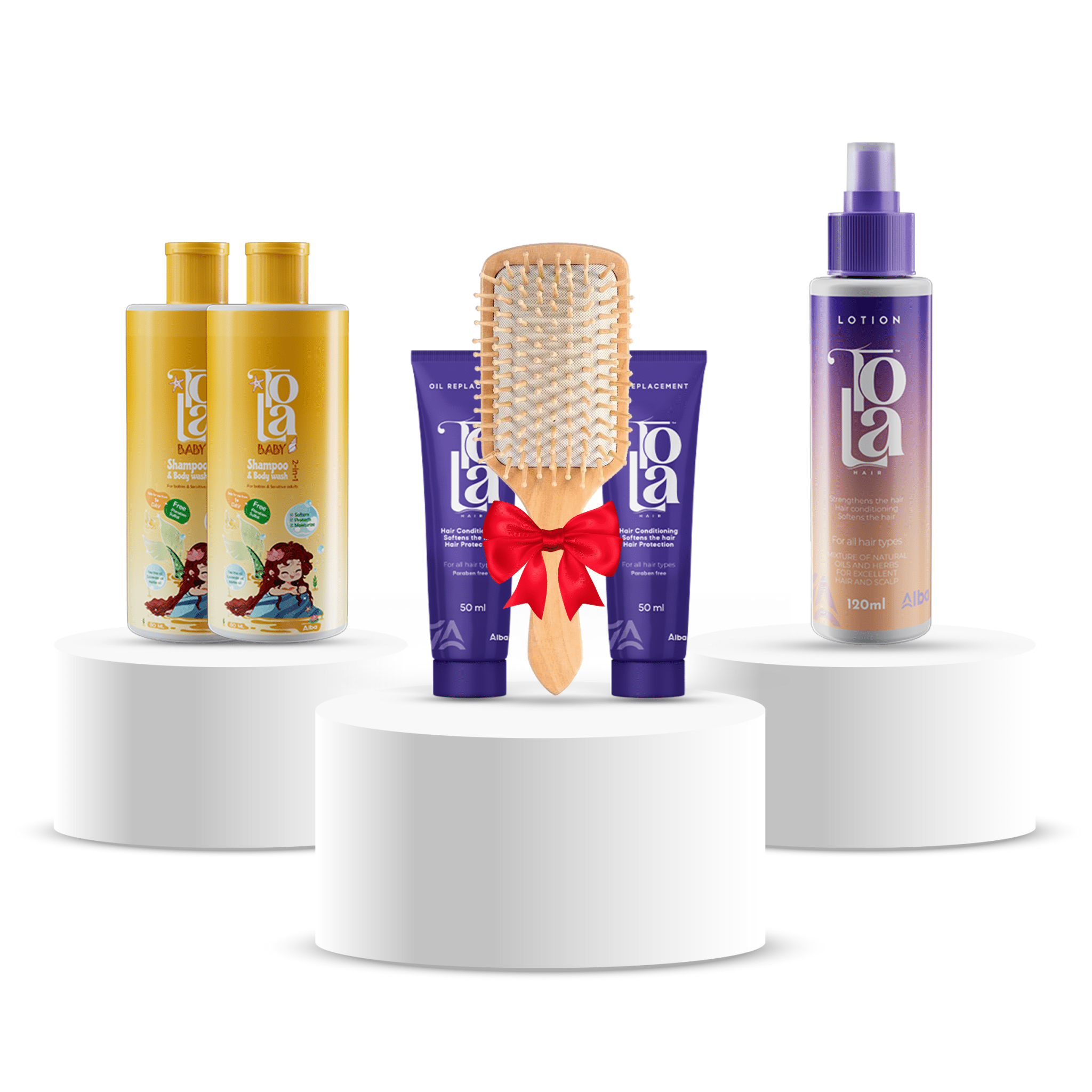 Tola Hair 4+1 + Hair Brush - Alba Pharma